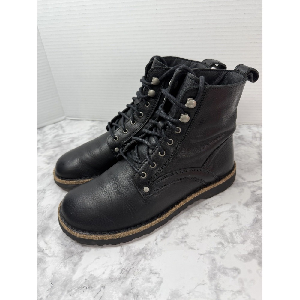 Birkenstock Bryson Women's Black Pebbled Leather Lace Up Boots Size 39 E EU Soft